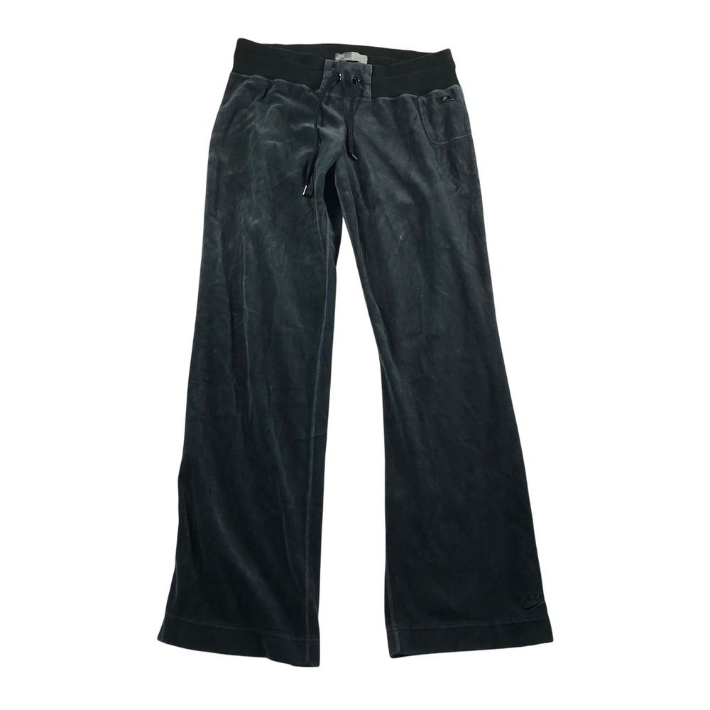 Nike Sportswear Womens Velour Wide Leg Track Pants Charcoal Grey Size Medium